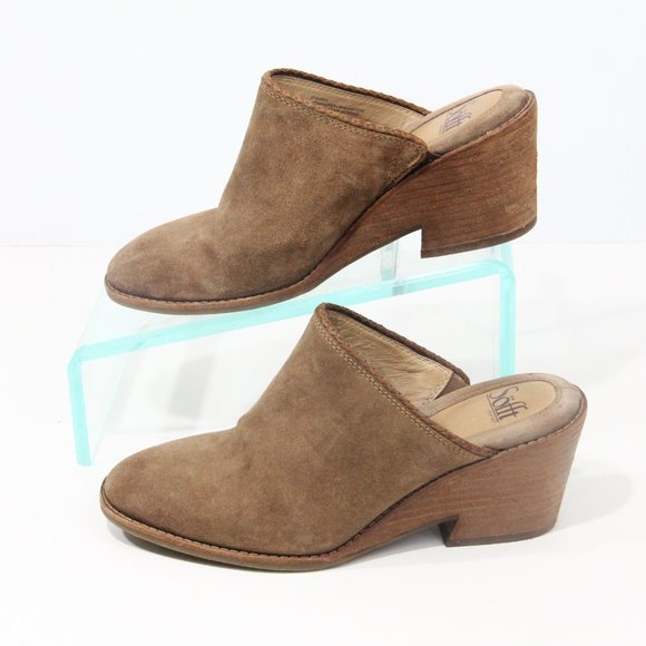 Sofft Suede Clogs Women Western Shoes sz 8 Slip on Mule Tan Nicki Block Heel - Picture 4 of 11